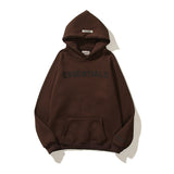 Fog Essentials Hoodie Autumn and Winter Fog Double Line Adhesive Three-Dimensional Letters Fleece Hooded Sweater