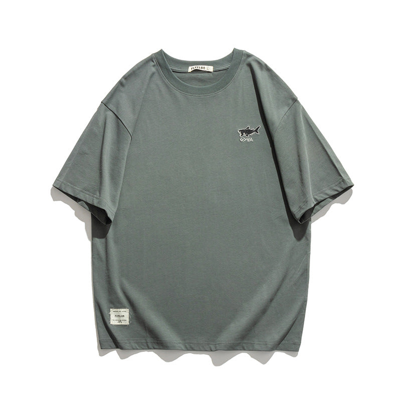 2022 Summer Man T Shirt Embroidery Solid Color