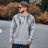 Men plus Size Sweater Autumn and Winter Bottoming Pullover Sweater Gray Thickened Warm Knitted Jacket