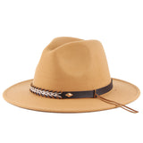 Fedora Hat Couple's Autumn and Winter Woolen Hat Flat Brim Jazz Top Hat