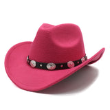 Wester Hats Ethnic Style Woolen Western Cowboy Top Hat Men Women Couples' Cap
