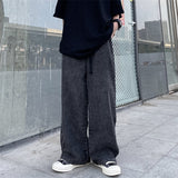 Harajuku Clothing Men Classic Retro Pants Straight Leg Pan Summer Jeans Men's and Women's Trousers Tide