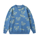 Men Fall Outfits Bear Cute Couple Sweater Casual Knitted Top