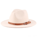 Fedora Hat Flat Top Jazz Top Hat Autumn and Winter Men and Women British Woolen Hat