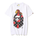 A Ape Print T Shirt Summer Cartoon Anime Animal Print Short Sleeve T-shirt