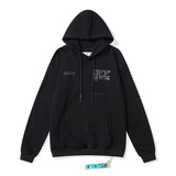 Autumn And Winter Black Adhesive Arrow Pattern Hooded Sweater For Men And Women