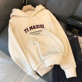 Vintage Graphic Hoodies Plus Velvet Thickening