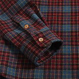 Men Shacket Long Sleeve Autumn Shirt Fall Lapels Cardigan Casual Loose Plaid Shirt