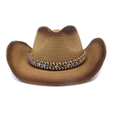 Wester Hats Spring and Summer Seaside Sun Protection Hat Beach Hat Male Straw Cowboy Hat