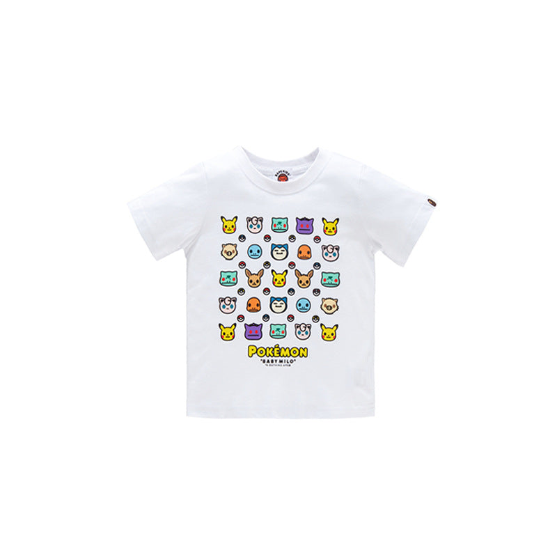 A Ape Print for Kids T Shirt Short Sleeve Cartoon T-shirt Hip Hop