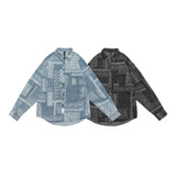 Men Shacket Long Sleeve Autumn Shirt Loose Lapel Long Sleeves Shirt Men