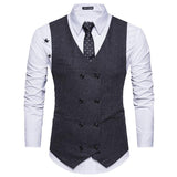 Tuxedo Vests Men Suit Vest Men's Fashion Collar Autumn and Winter Suit Vest Casual