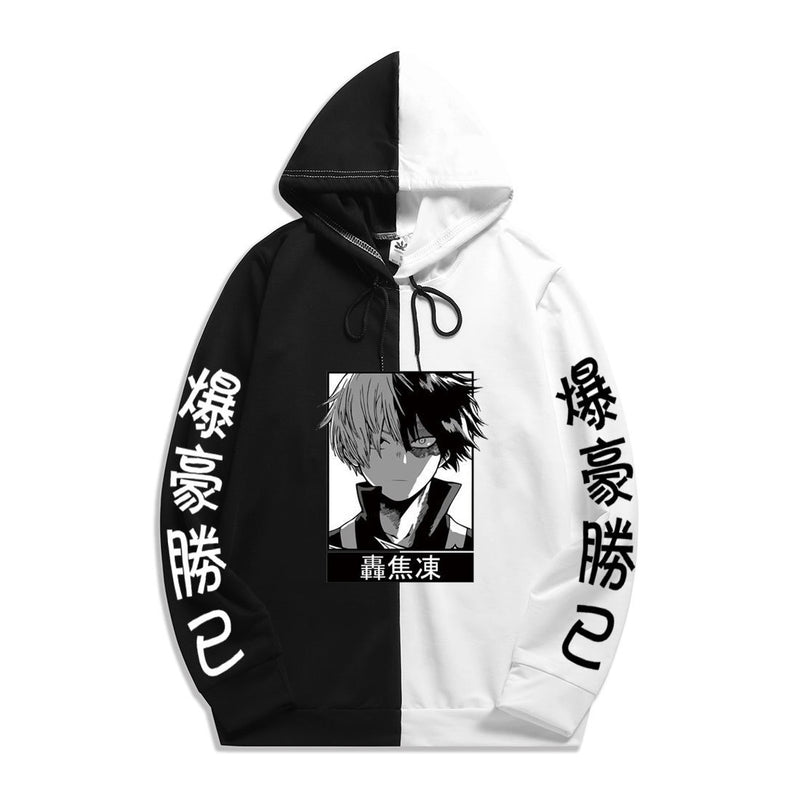 Split Hoodie Demons and Angels My Hero Academia Sweater Men and Women Two-Tone