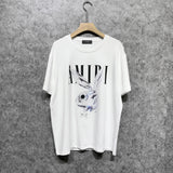 Amiri T Shirt Gray Rabbit Printed Casual Round Neck