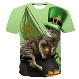 Saint Patrick's Day Closing plus Size Retro Sports Printed T-shirt Men's Casual Short-Sleeved Top