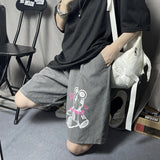 Harajuku Clothing Men's Casual Shorts Summer Printed Loose Wide-Leg Pants Casual Men and Women