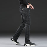 Man Spring Summer Jeans Spring Slim-Fitting Elastic Straight Jeans for Men