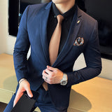 Men Suit Dotted Stripe Two-Piece Set