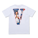 Vlone Summer Short Sleeve Tshirt Hip Hop Character Male and Female Couples Wear OS Half Sleeve