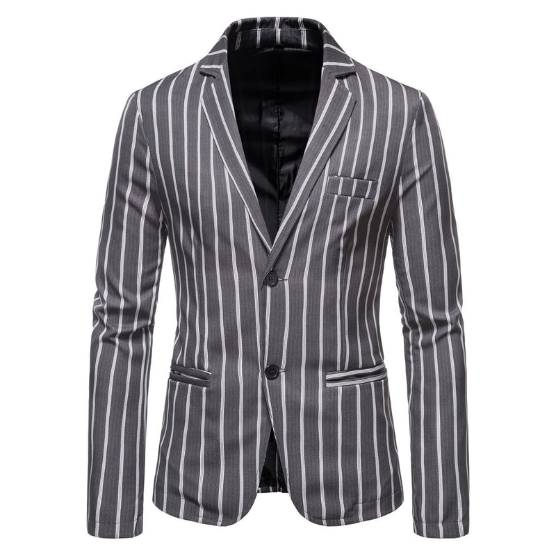 Fall plus Size Vintage plus Size Suit Jacket Striped Top Men Winter Outfit Casual Fashion