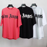 Palm Angels Letter Logo Men and Women Short Sleeve Couple Hip Hop T-shirt