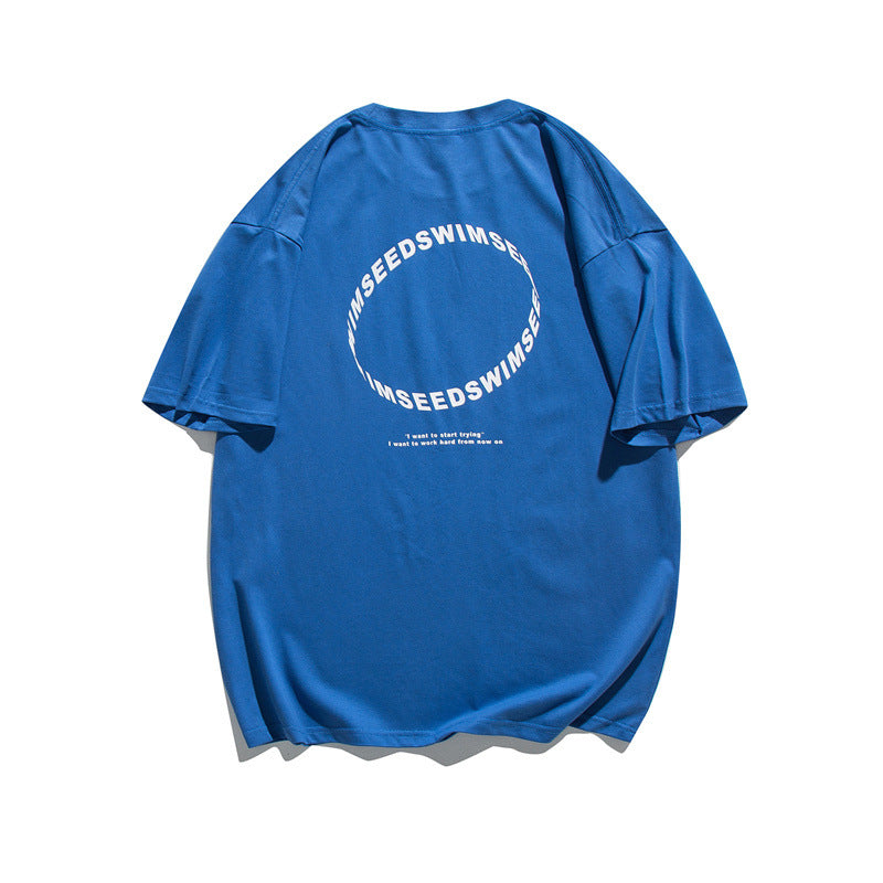 2022 Summer man t shirt Loose Letter Print T-shirt