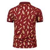 Men Shirt Fashion Slim Fit Shirt Short Sleeve Shirt Large Size Casual Top Summer Men's Fashion Print Short Sleeve Lapel T-shirt Polo Shirt