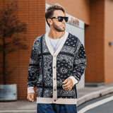 Men plus Size Sweater Autumn and Winter Cardigan Knitwear Coat Casual Street Color Sweater Coat