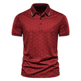 Men Shirt Fashion Slim Fit Shirt Short Sleeve Shirt Large Size Casual Top Summer Men's Fashion Print Short Sleeve Casual Polo Collar T-shirt Polo Shirt Men