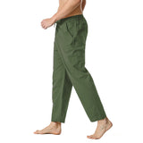 Linen Pants Straight Leg Pants Summer Spring Men's Loose Casual Light Elastic