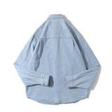 Men Shacket Long Sleeve Autumn Shirt Autumn Loose Retro Casual Denim Shirt
