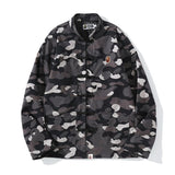 A Ape Print Jacket Spring Fashion Brand Embroidered Chinese Style Retro Camouflage Stand Collar Tangzhuang Shirt