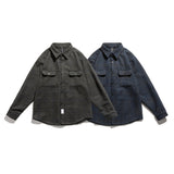 Men Shacket Long Sleeve Autumn Shirt Autumn Loose and Comfortable Lapel Plaid Shirt