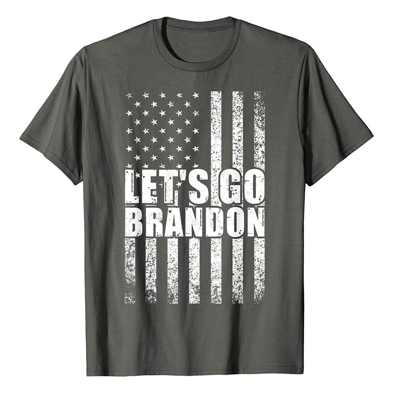 Captain America T Shirt Let's Go Brandon T-shirt Men's Short Sleeve