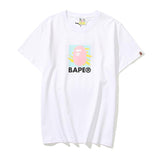 A Ape Print T Shirt Summer Loose Leisure Pullover Letter Short Sleeve T-shirt