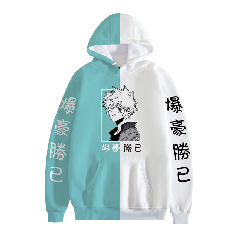 Split Hoodie Demons and Angels Hero Academy Two-Tone Hooded Pullover