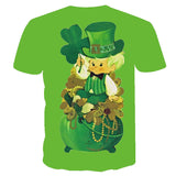 Saint Patrick's Day Closing plus Size Retro Sports Printed T-shirt Men's Casual Short-Sleeved Top