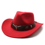 Wester Hats Cow Head West Cowboy Hat Woolen Jazz Top Hat Men Ladies' National Style Autumn and Winter Felt Cap