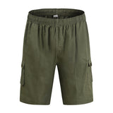 Men Cargo Shorts Summer Men's Trendy Capris Fashion Solid Color Casual Loose Cargo Pants