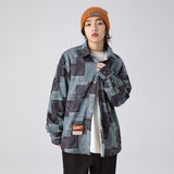 Men Shacket Long Sleeve Autumn Shirt Long Sleeve Loose Couple Workwear Shirt Versatile Casual Coat