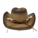 Wester Hats Spring and Summer Western Seaside Sun Protection Hat Beach Hat Men and Women Straw Cowboy Hat