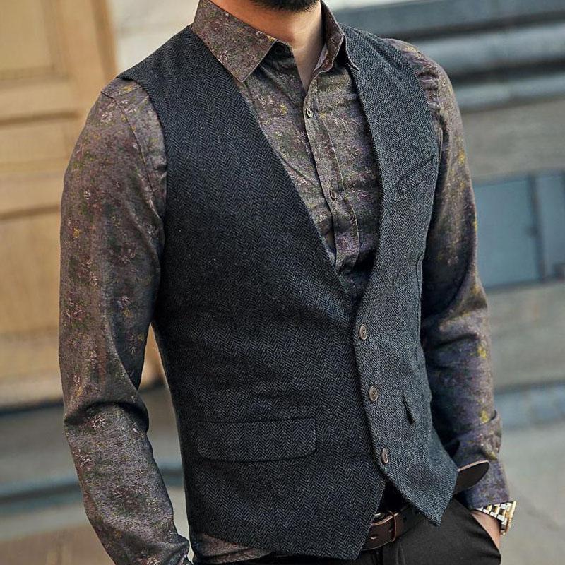 Mens Dress Vests Business Waistcoat Fall Winter Men Slim Fit Vest Casual Suit