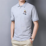 USPA Shirts Men's Cotton Short Sleeve T-shirt Polo Shirt Business Loose Lapel T-shirt