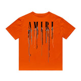 Amiri T Shirt Color Ink Splash Paint Colorful Casual Round Neck