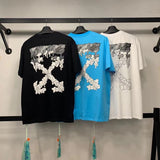 Men'S Tshirt Cotton Casual Arrow Flower Print Owt