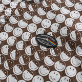 Men Shacket Long Sleeve Autumn Shirt Autumn Cityboy Smiling Face Full Printed Shirt Student Symmetrical Pocket Labeling Shirt Men