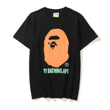 A Ape Print T Shirt Cartoon Round Neck Summer Loose Printed Plus Size Short-Sleeved Casual T-shirt