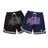 Basketball Shorts High Street Embroidery Couple Retro Sports Hip Hop Basketball Shorts Men's Cropped Pants Casual Loose Middle Pants