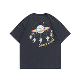 2022 Summer Man T Shirt Cartoon Spaceman Print