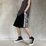Harajuku Clothing Casual Shorts Retro Hip Hop Casual Loose-Fitting Wide-Leg Short Jumpsuit Men and Women